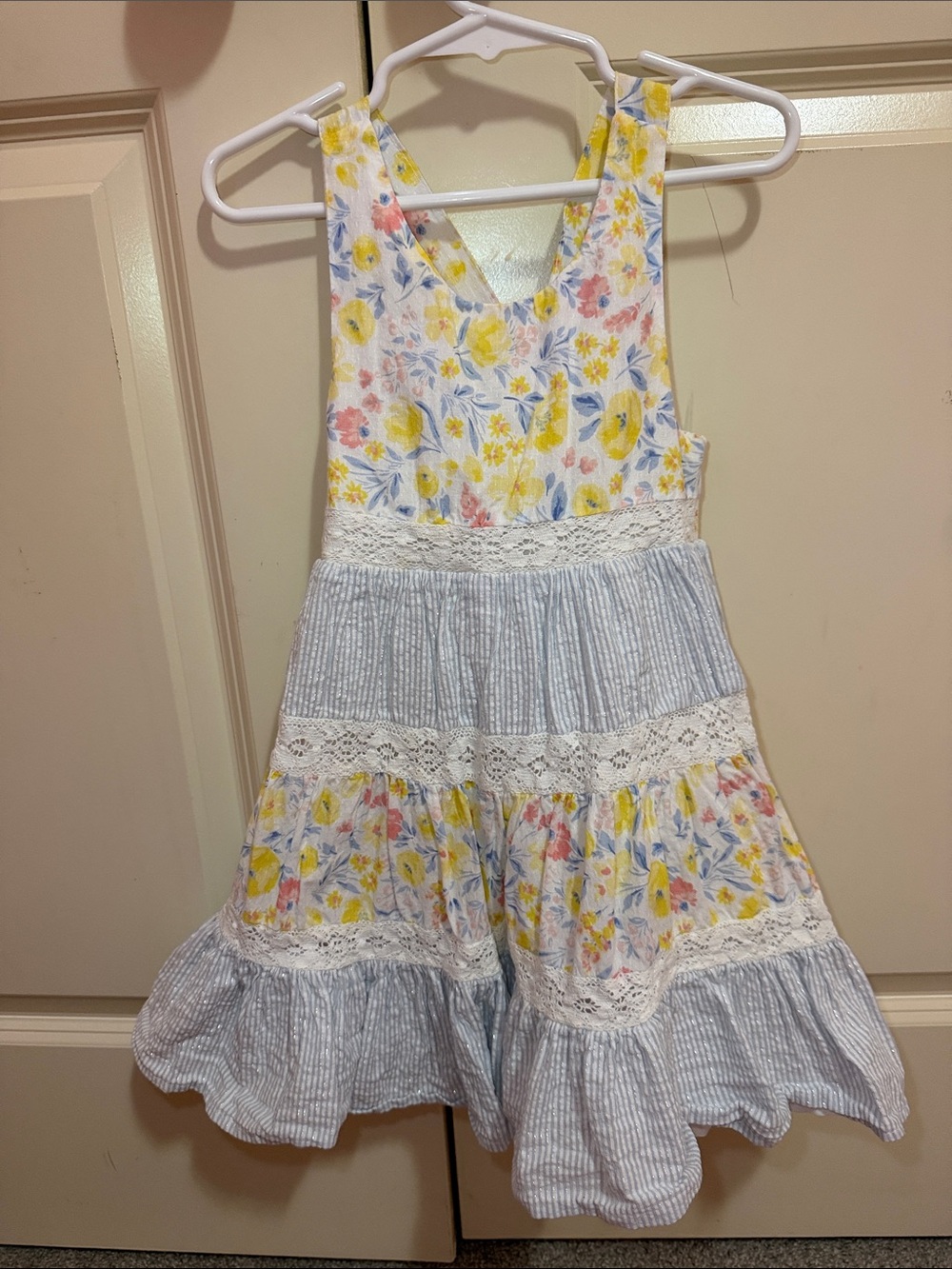 Tommy Bahama Yellow Blue Floral Tiered Sundress